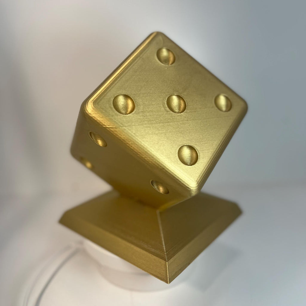 Dice Trophy Art Piece: Gold/Silver Man Cave Decor