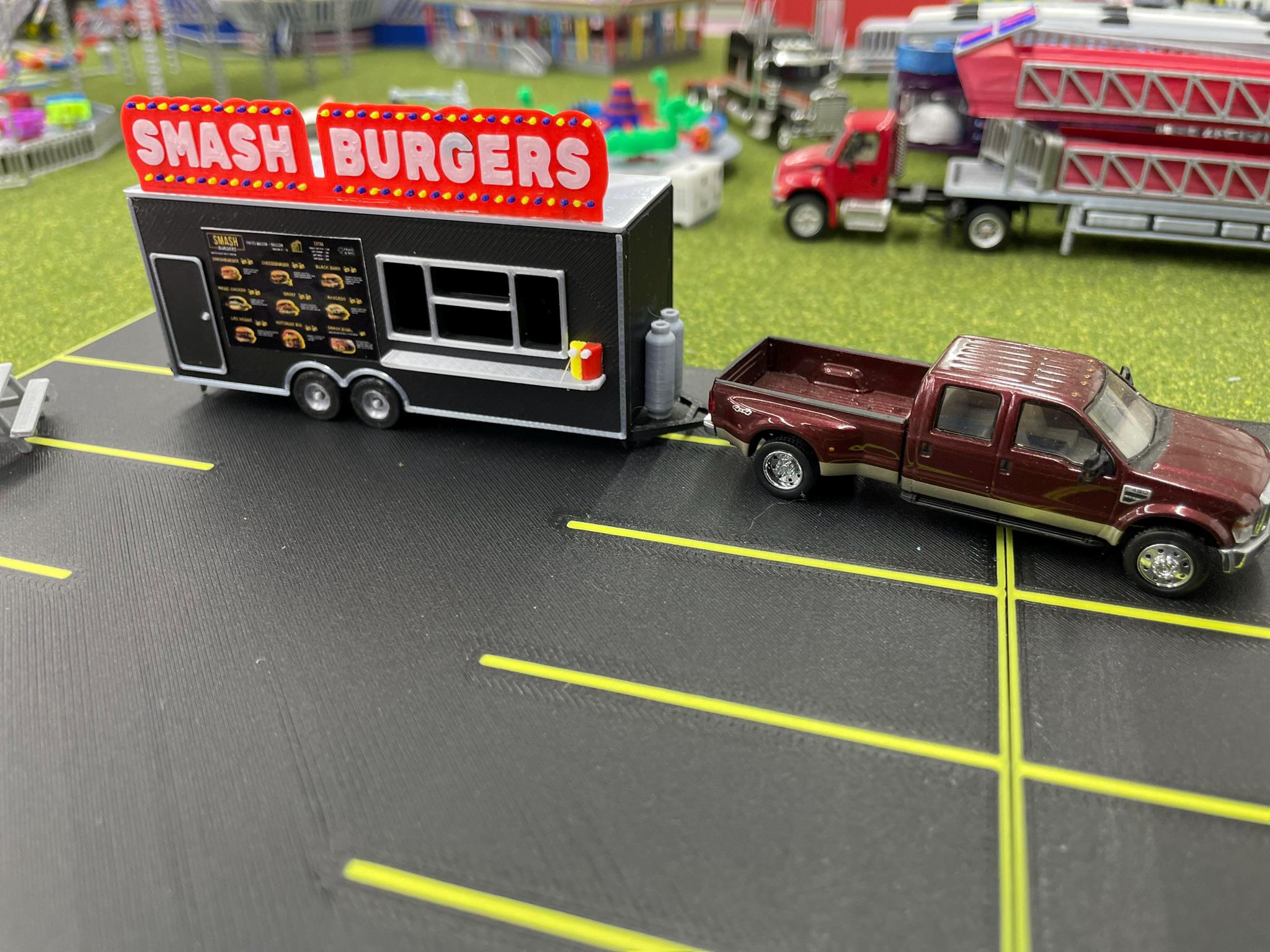 HO Scale Food Trailer for Model Train Layouts and Dioramas Smash Burger