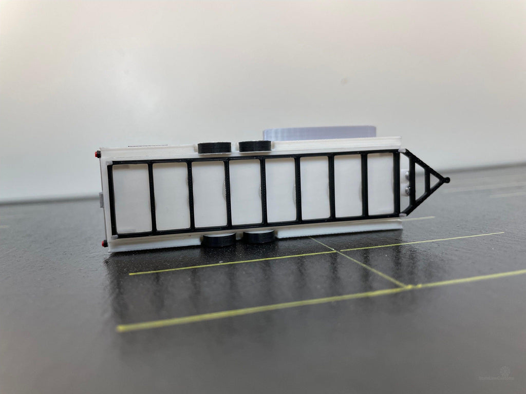 HO Scale White Food Trailer for Model Train Layouts and Dioramas