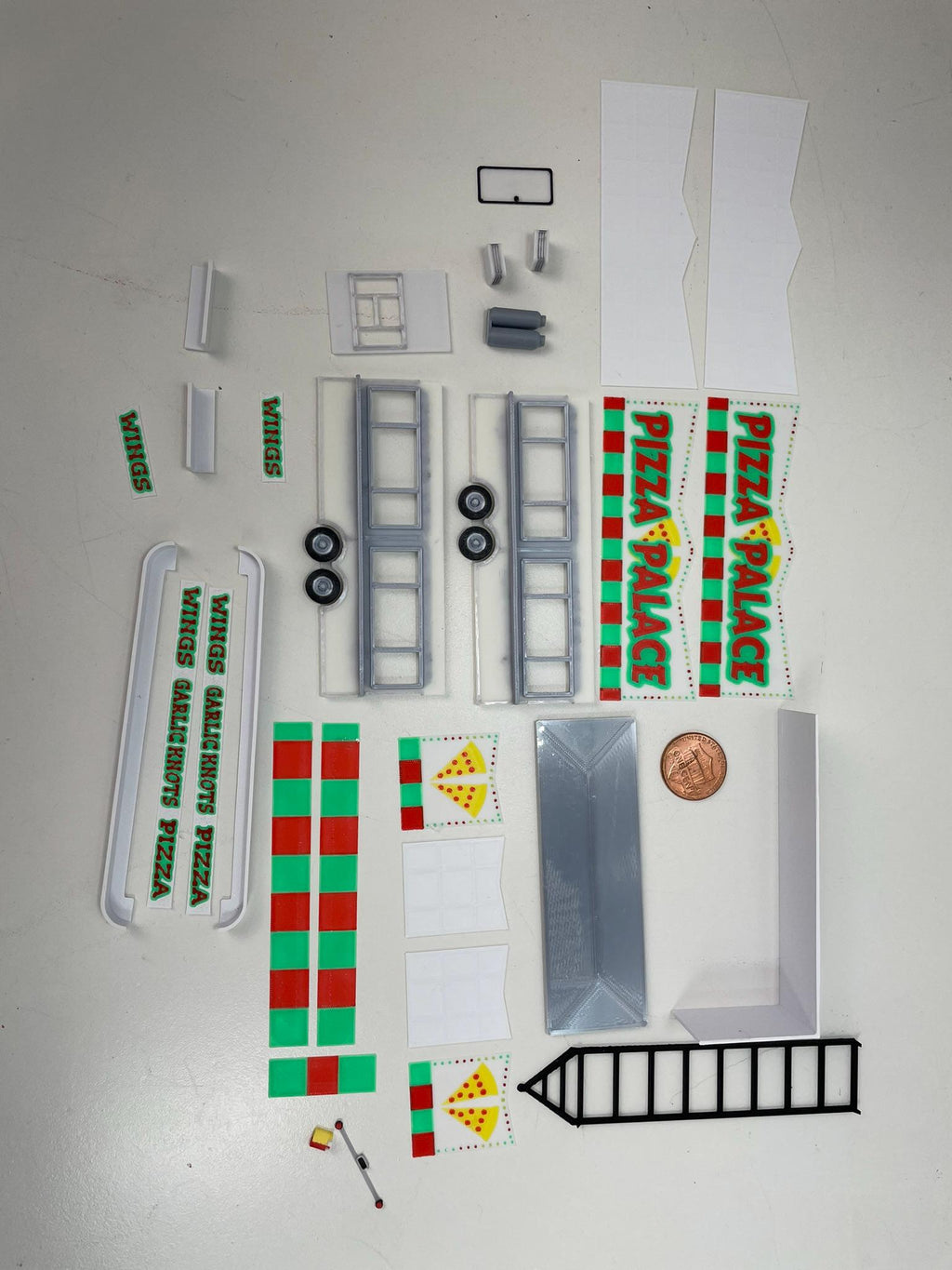 HO Scale Food Trailer for Model Train Layouts and Dioramas Greek Grill Trailer