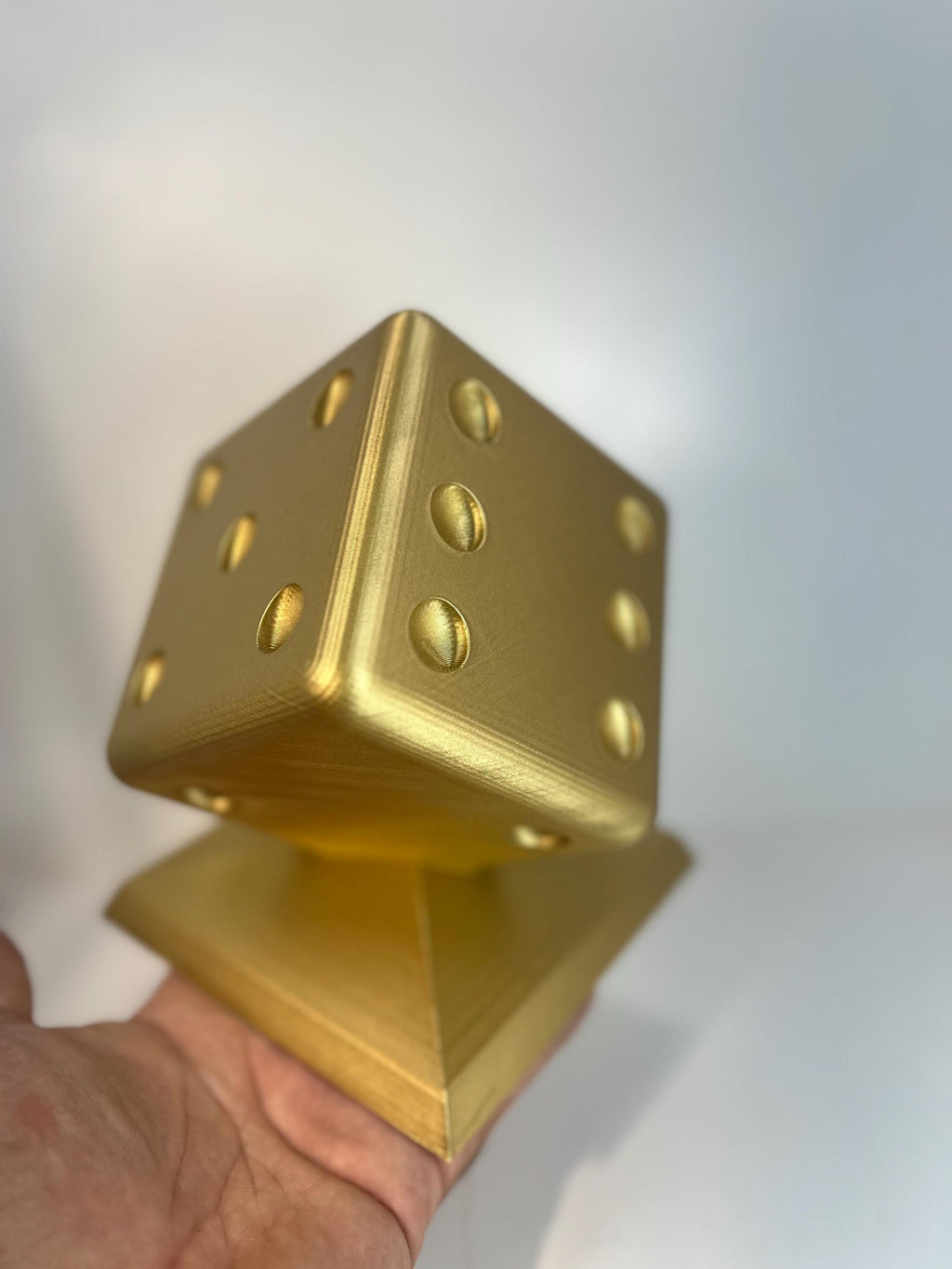 Dice Trophy Art Piece: Gold/Silver Man Cave Decor