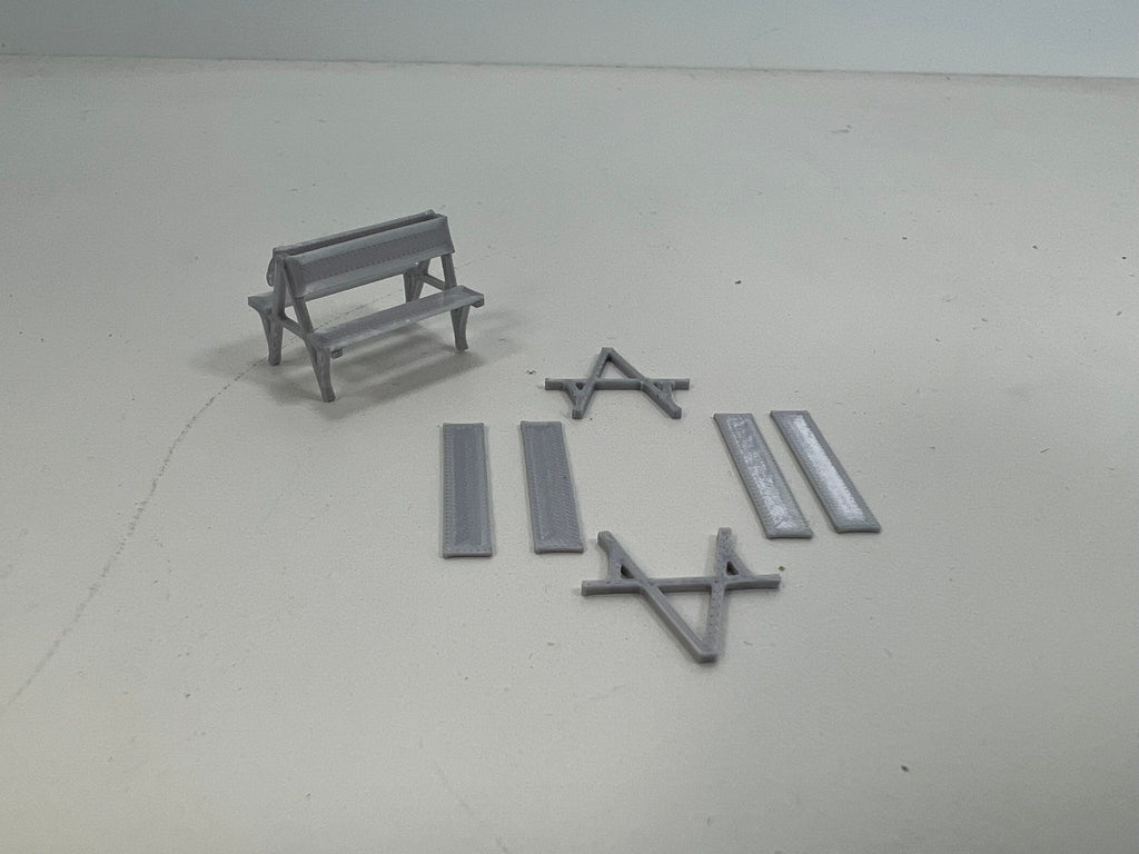HO Scale Seats for Middle of Festival in Model Trains (3 pack)