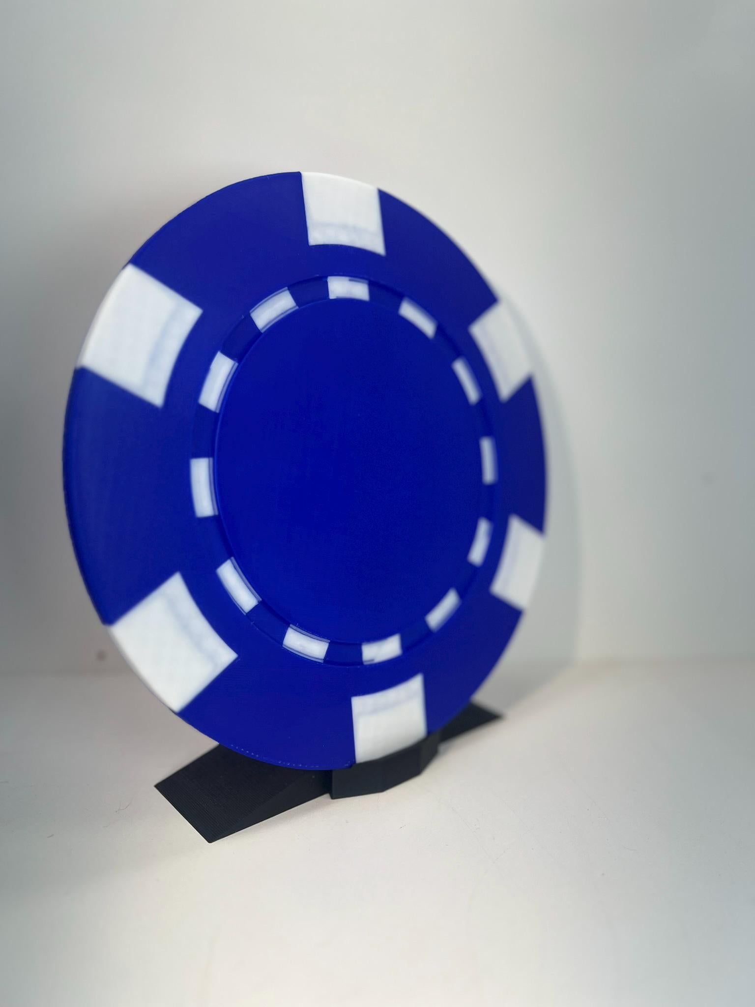 Large Poker Chip Art: Custom Casino Room Decor (9-Inch)