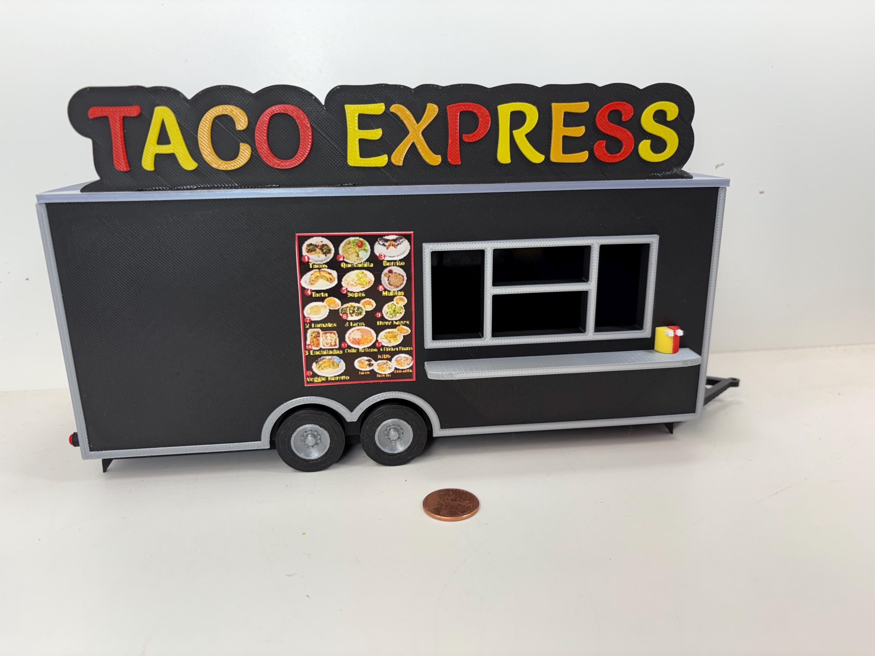 1/32 Food Trailer for Model Layouts and Dioramas Taco Express