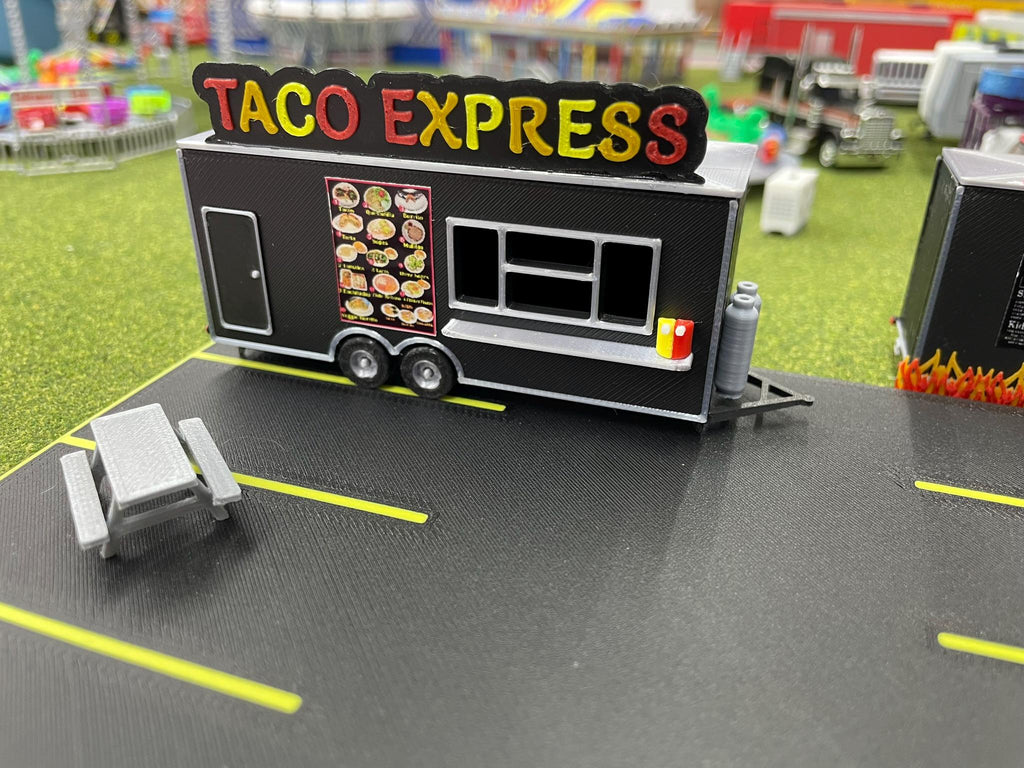 HO Scale Food Trailer for Model Train Layouts and Dioramas Taco Trailer