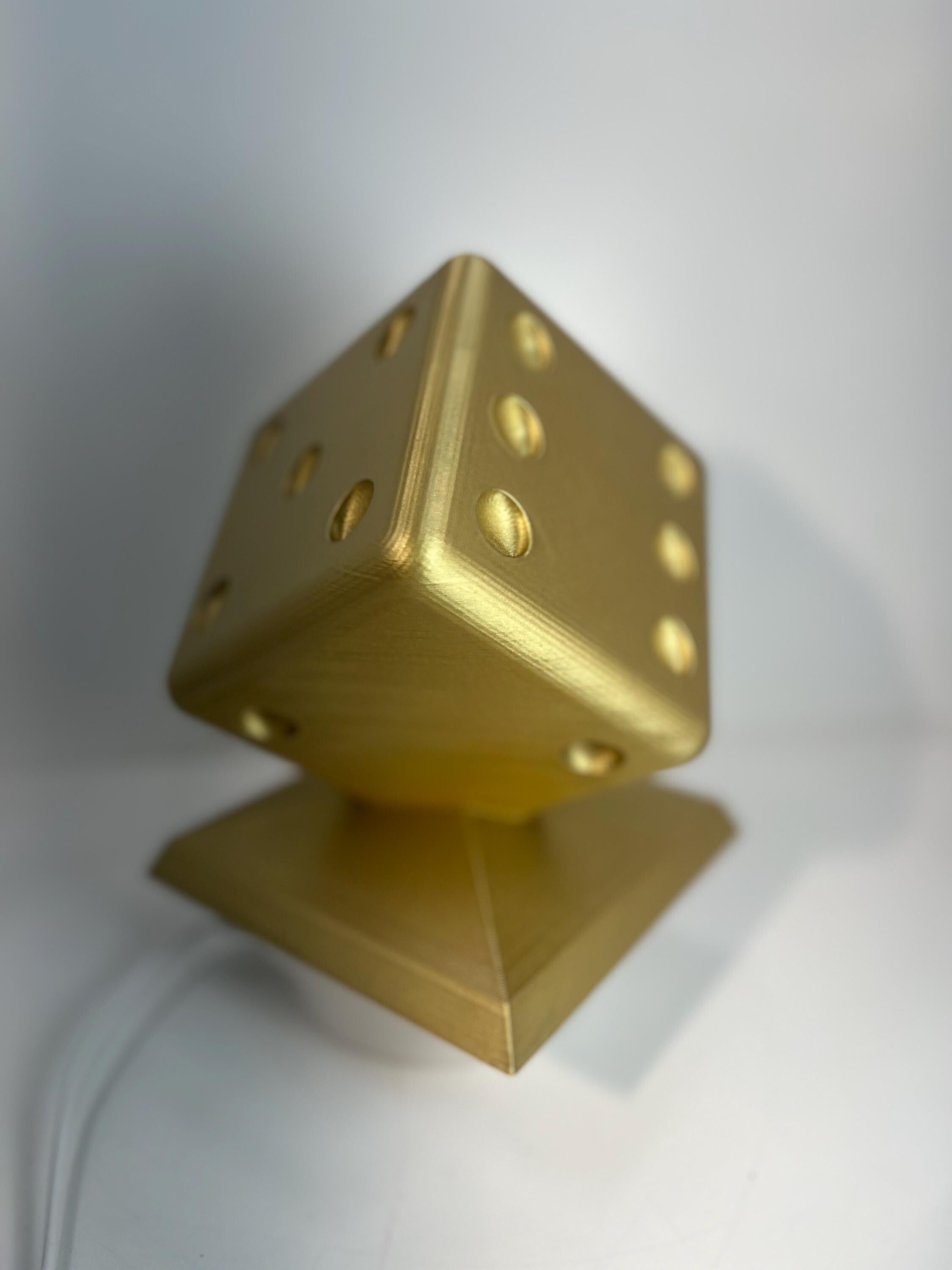 Dice Trophy Art Piece: Gold/Silver Man Cave Decor