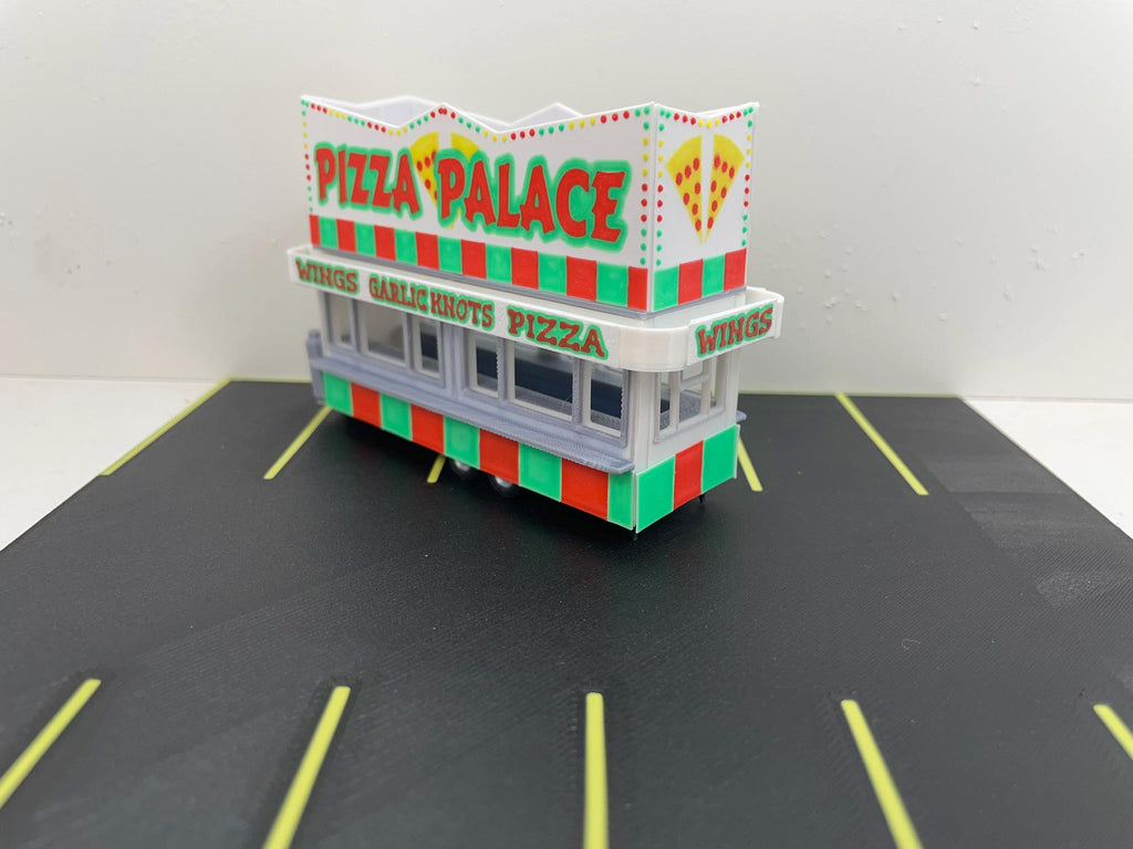 HO Scale Food Trailer for Model Train Layouts and Dioramas Pizza Palace Trailer