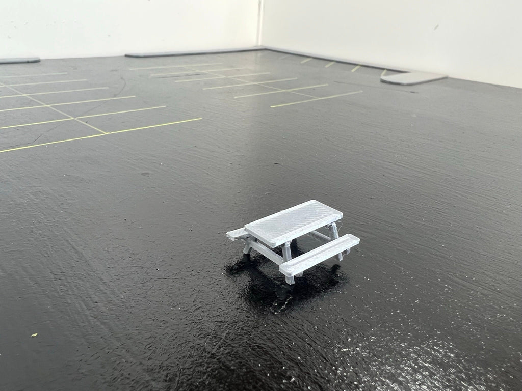 HO Scale Park Bench printed in silver (3 pack)