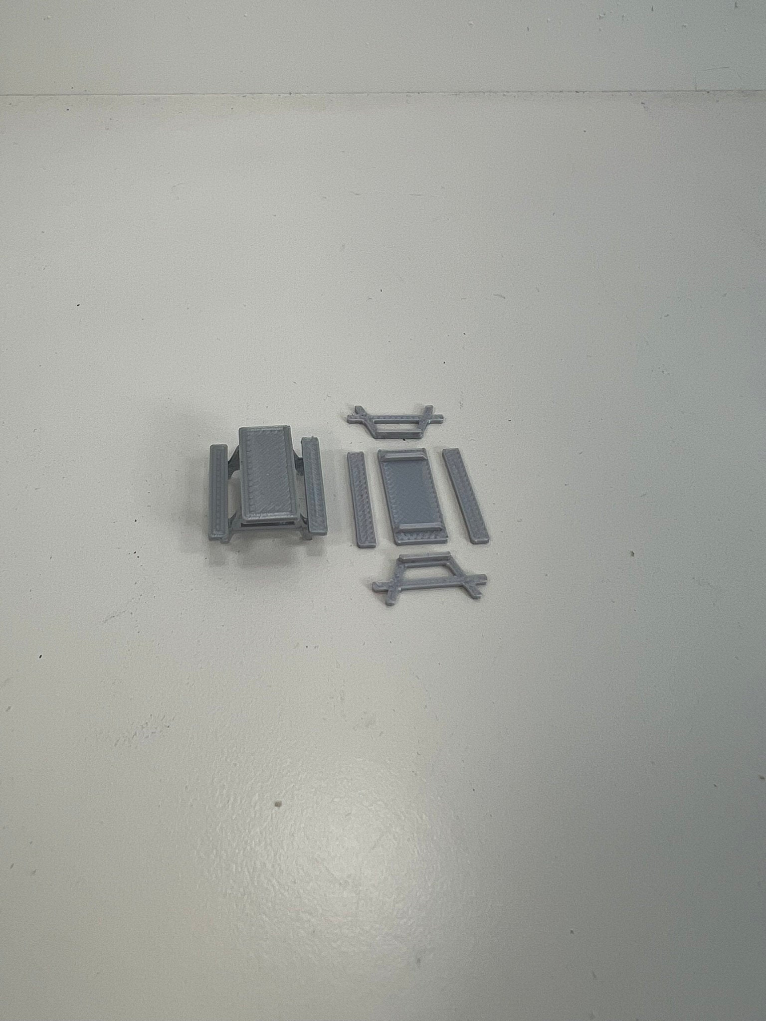 HO Scale Park Bench printed in silver (3 pack)