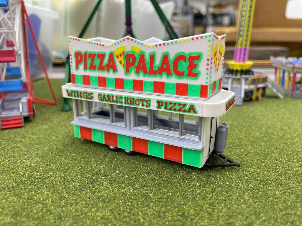 HO Scale Food Trailer for Model Train Layouts and Dioramas Pizza Palace Trailer