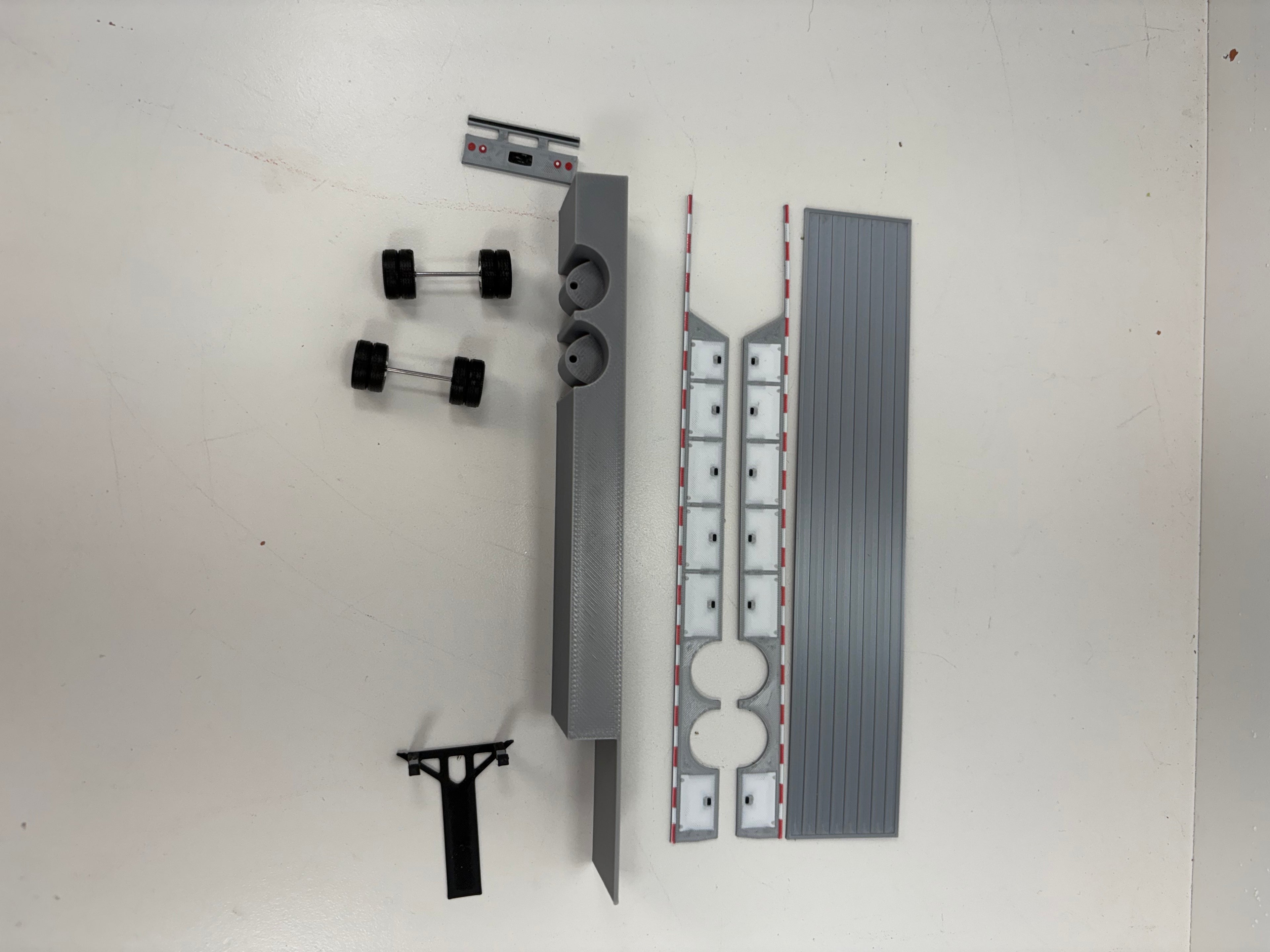HO Scale Flat Bed Trailer with underneath storage.