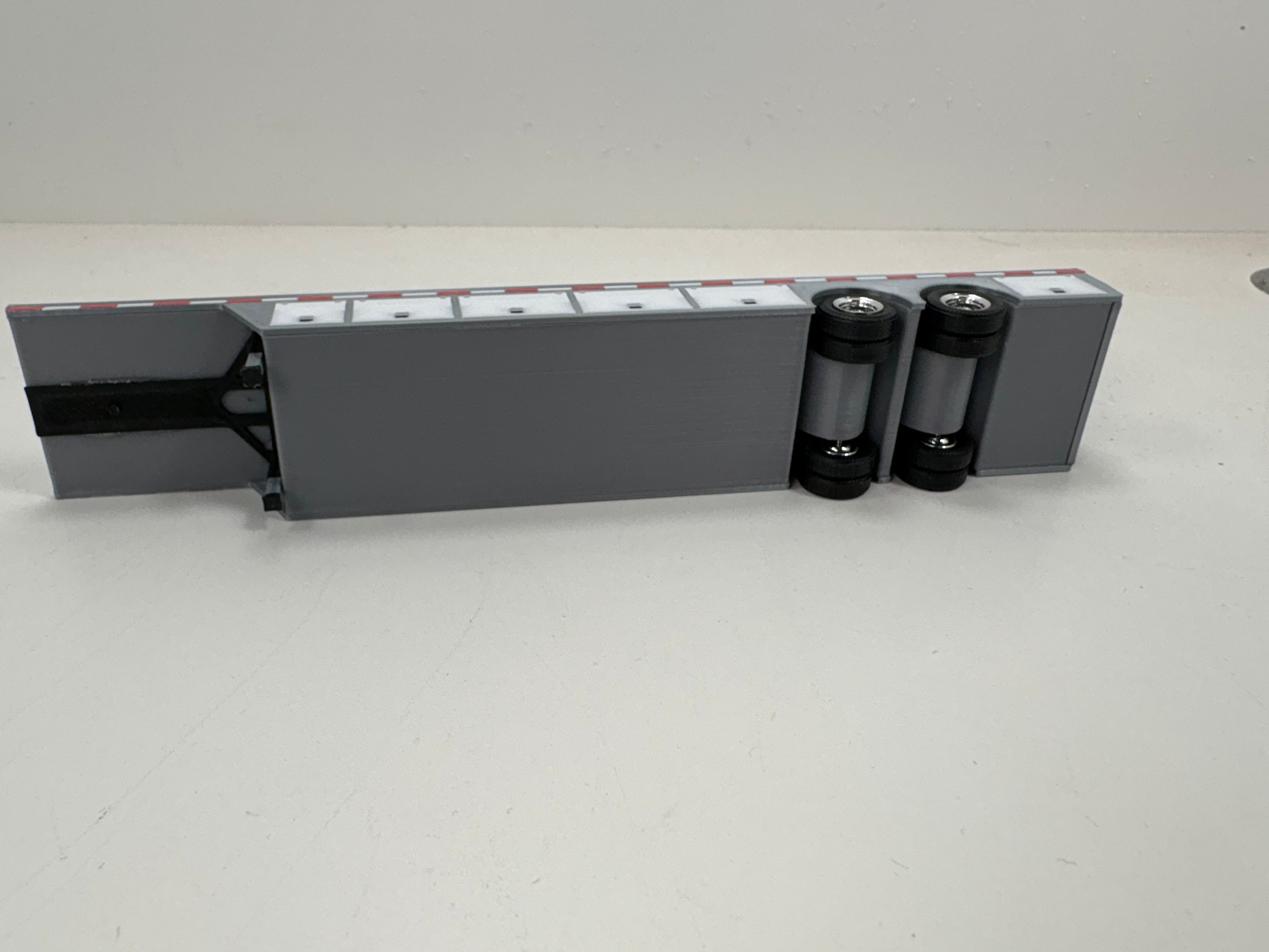 HO Scale Flat Bed Trailer with underneath storage.