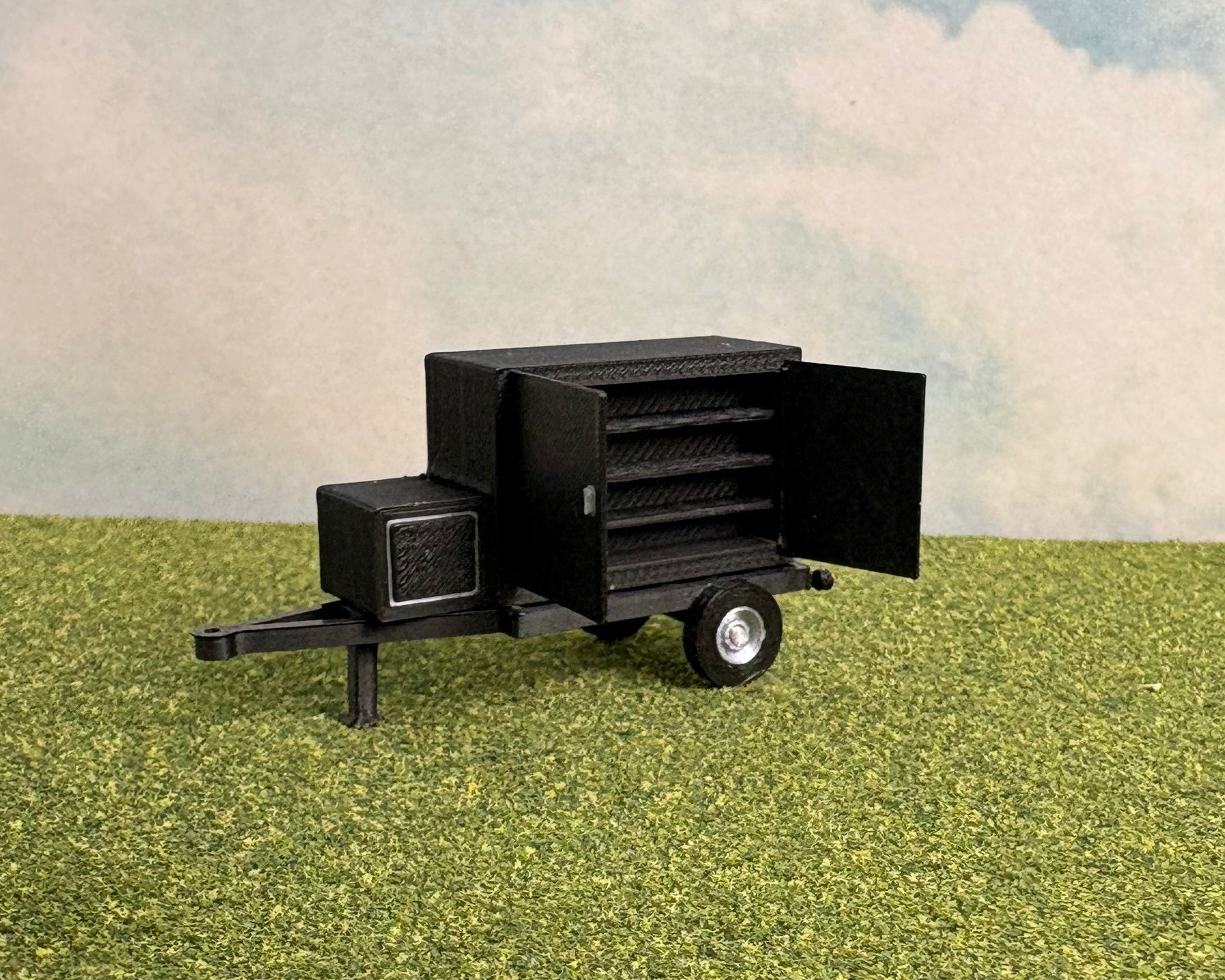 HO Scale BBQ Smoker Trailer