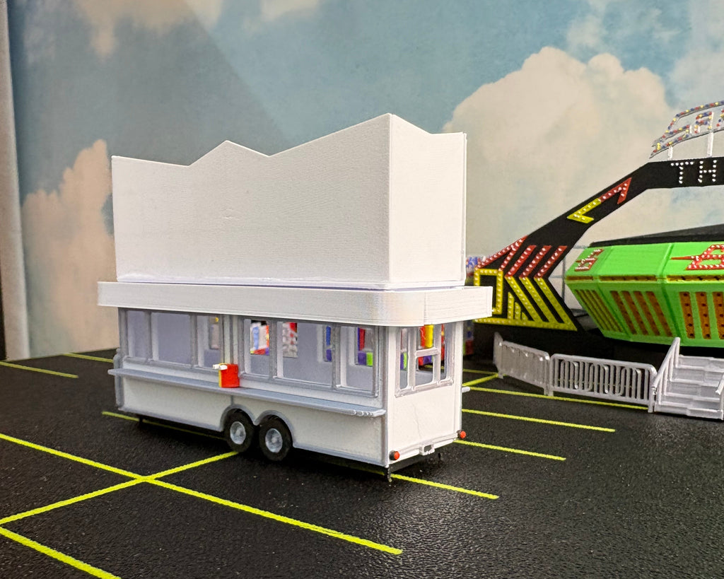 HO Scale White Food Trailer (modeler's special)