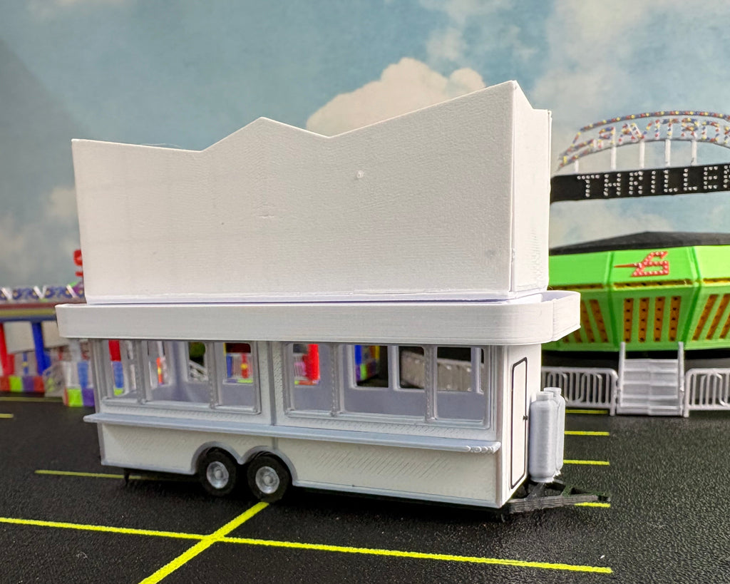 HO Scale White Food Trailer (modeler's special)