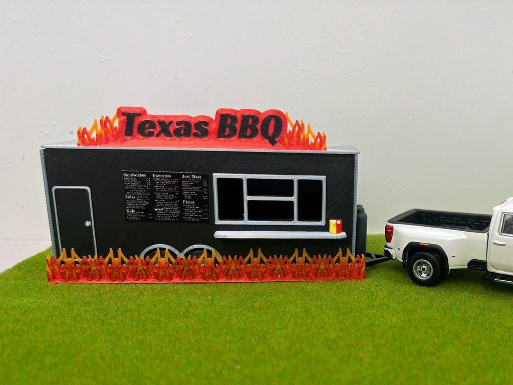 1/64 Food Trailer for Model Layouts and Dioramas Texas BBQ