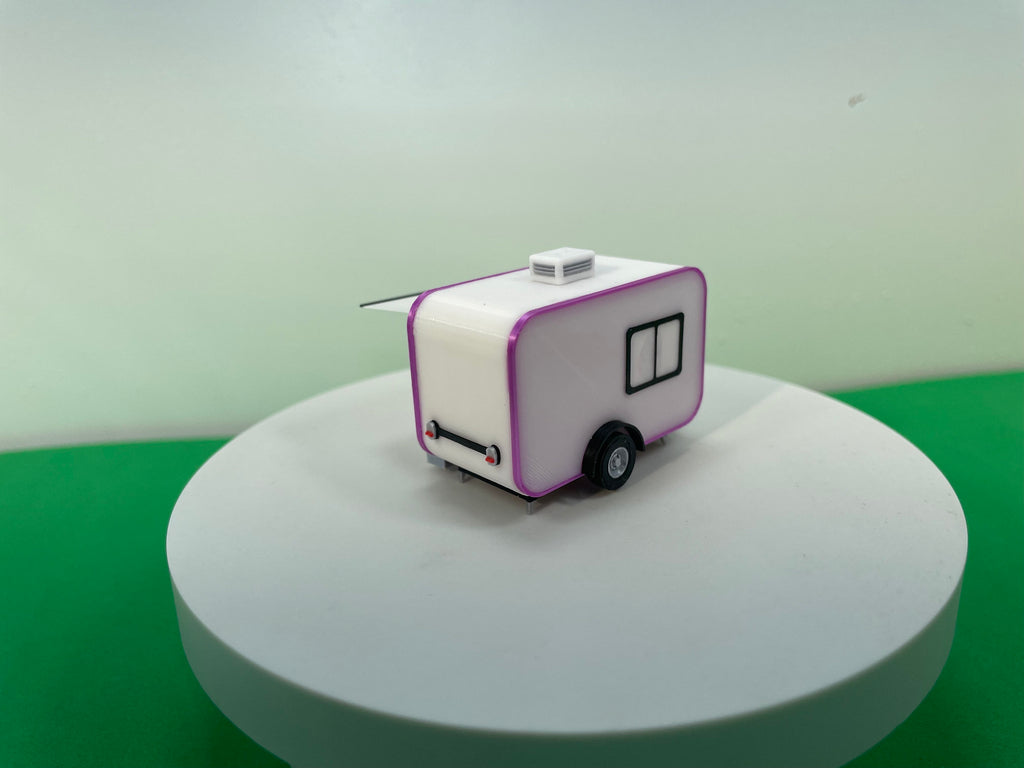 HO Scale Camper Trailer Kit in color.