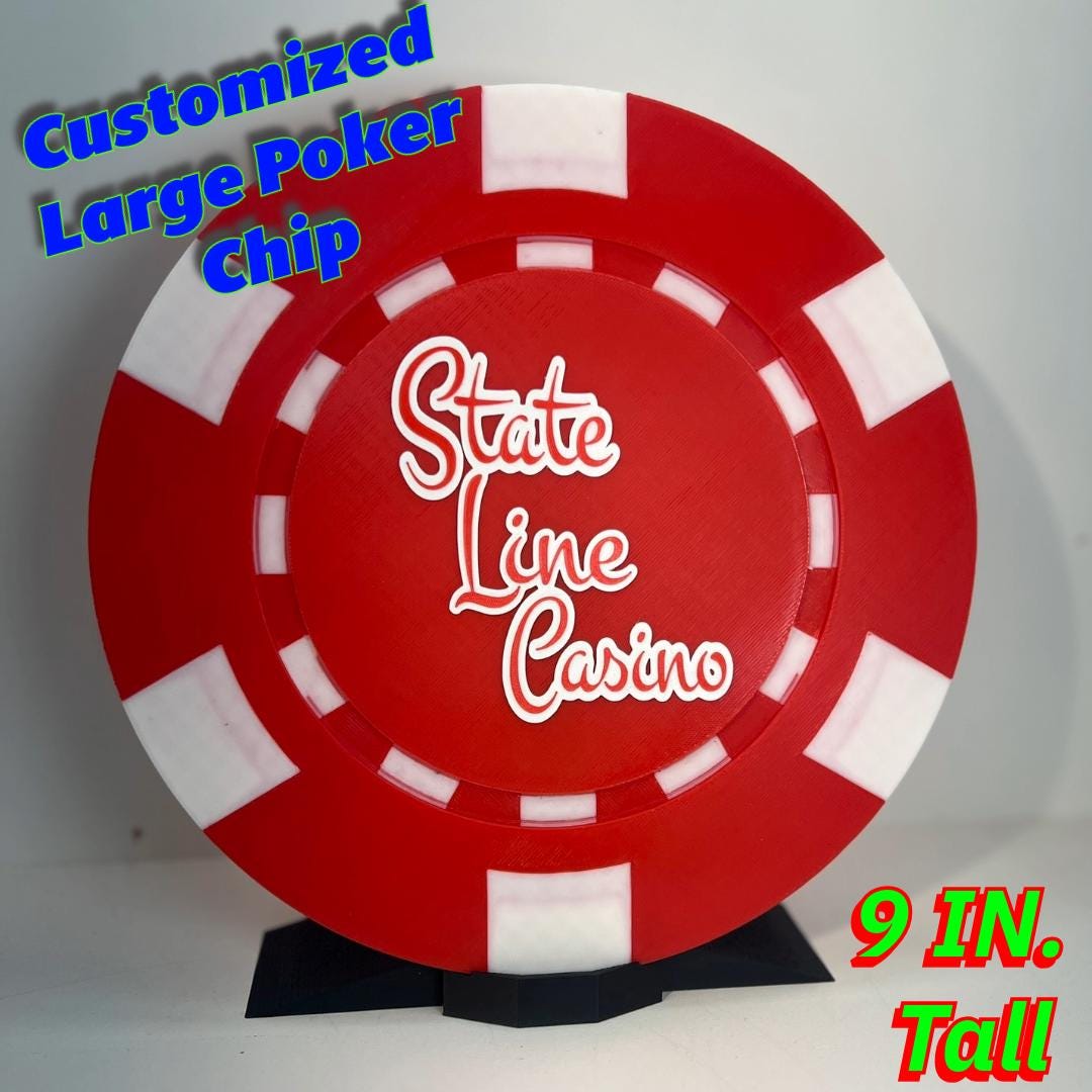 Large Poker Chip Art: Custom Casino Room Decor (9-Inch)