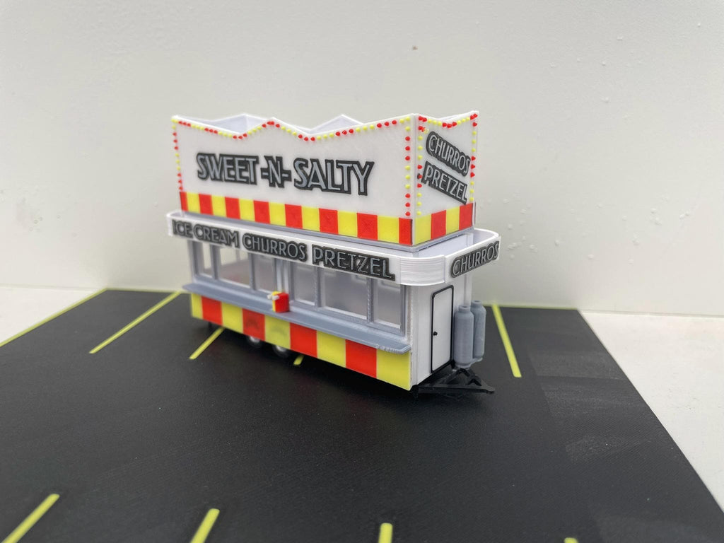 HO Scale Food Trailer for Model Train Layouts and Dioramas Sweet N Salty Trailer