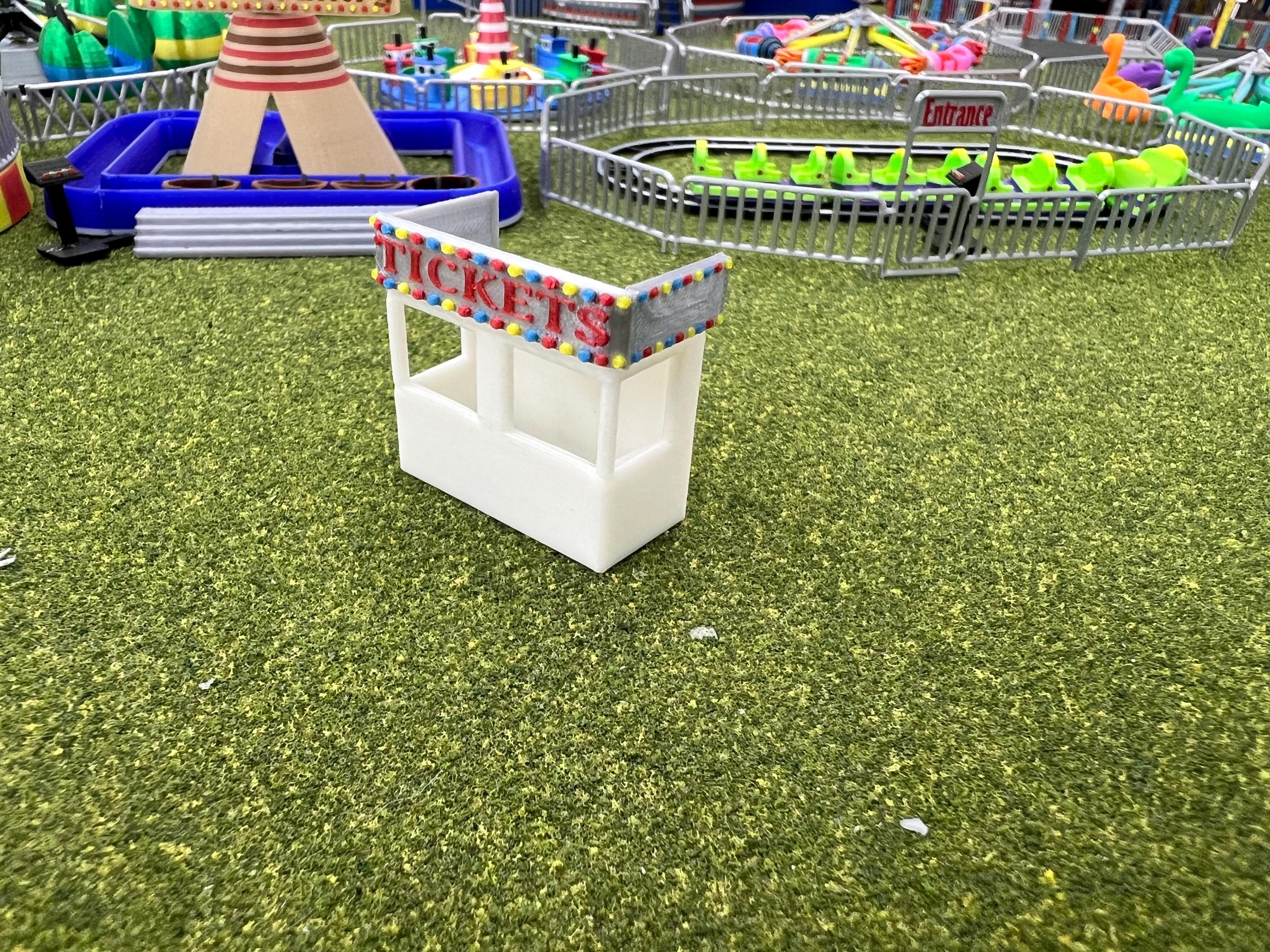 HO Scale Ticket Booth for Model Train Layouts and Carnival Dioramas 1/87