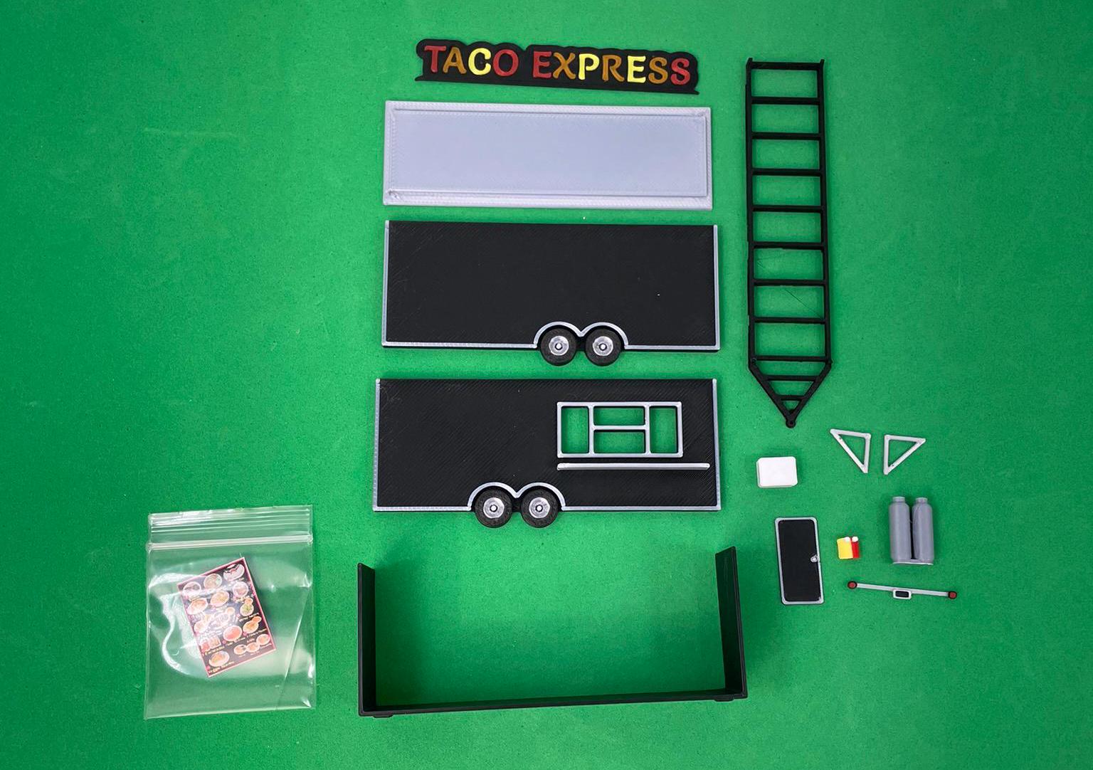 HO Scale Food Trailer for Model Train Layouts and Dioramas Taco Trailer