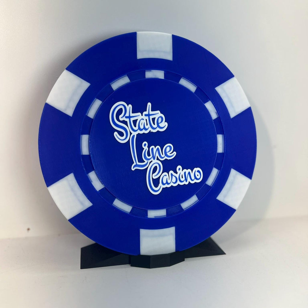Large Poker Chip Art: Custom Casino Room Decor (9-Inch)