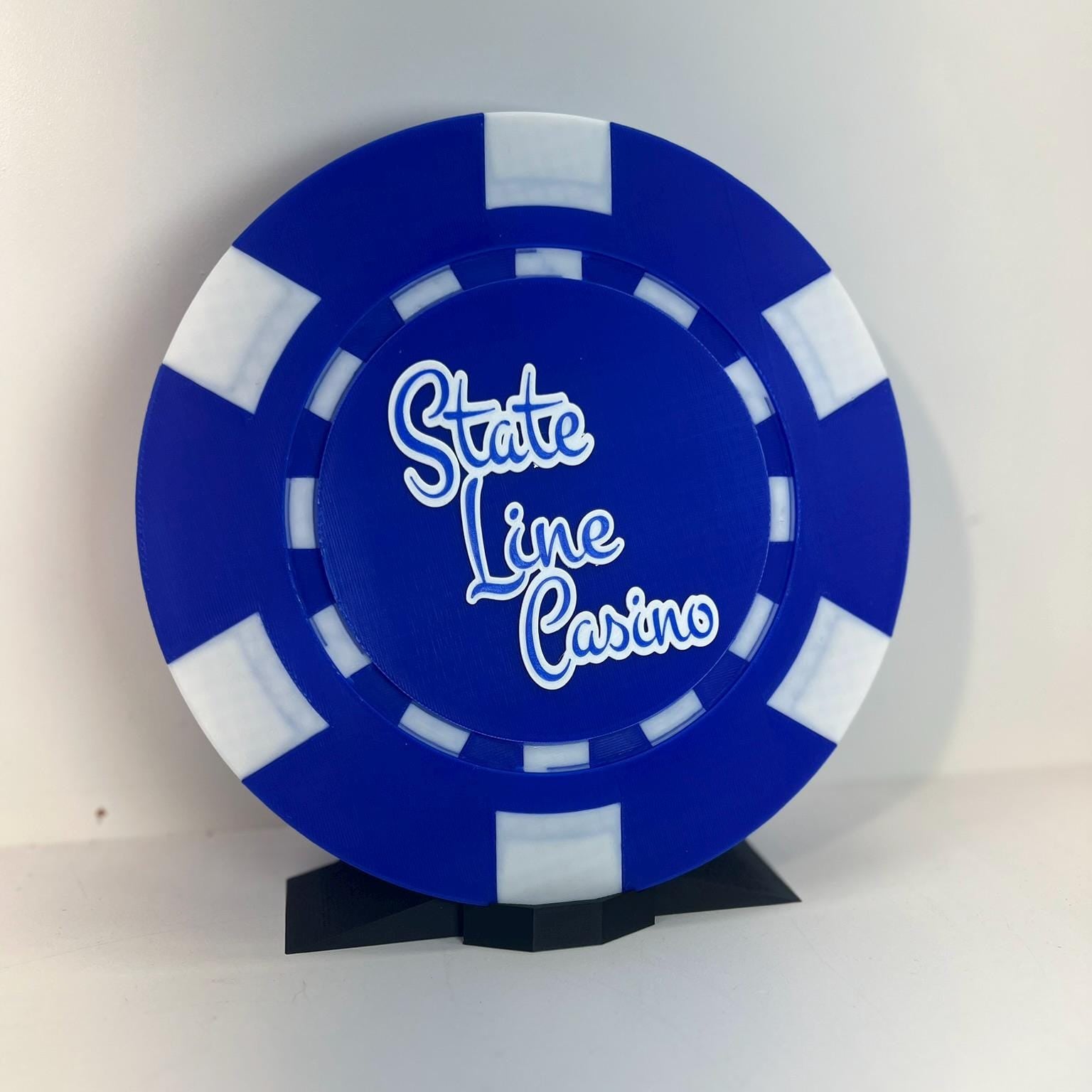 Large Poker Chip Art: Custom Casino Room Decor (9-Inch)