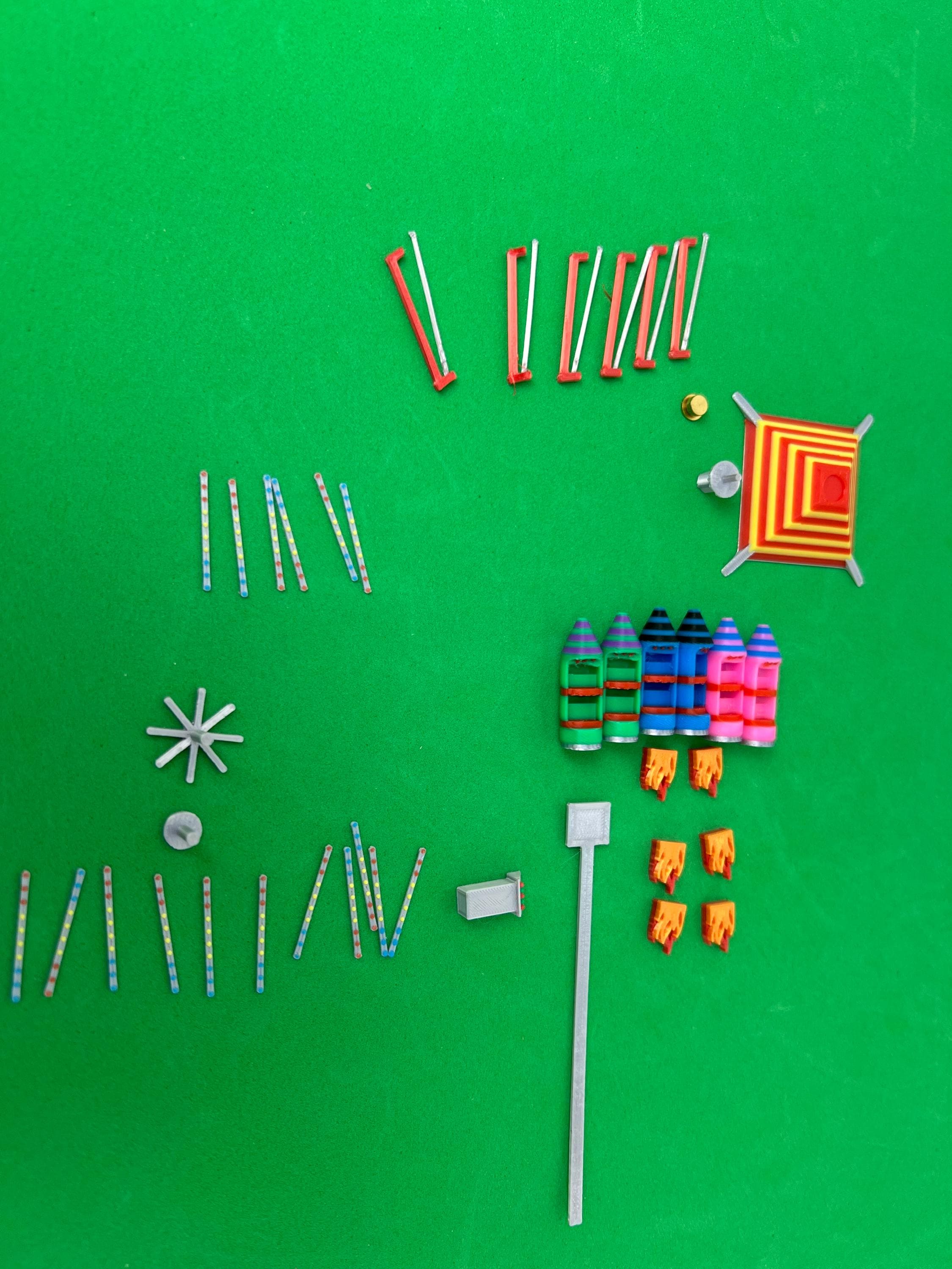 HO Scale Kiddie Rocket Ride Kit: Model Train Carnival Diorama 1/87