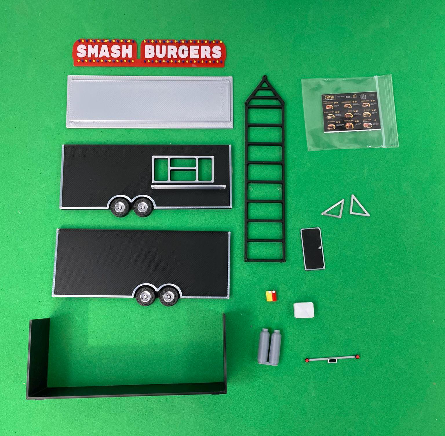 1/64 Food Trailer for Model Layouts and Dioramas Smash Burgers