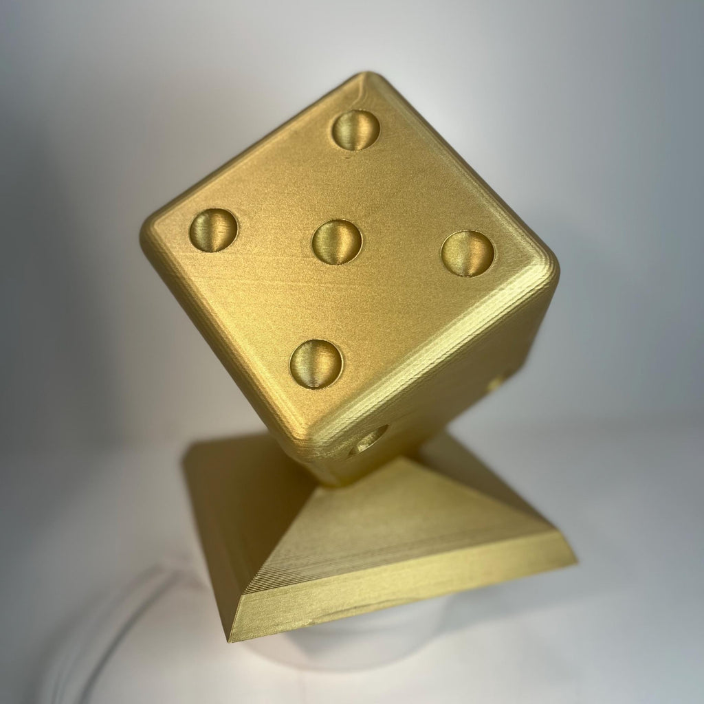 Dice Trophy Art Piece: Gold/Silver Man Cave Decor