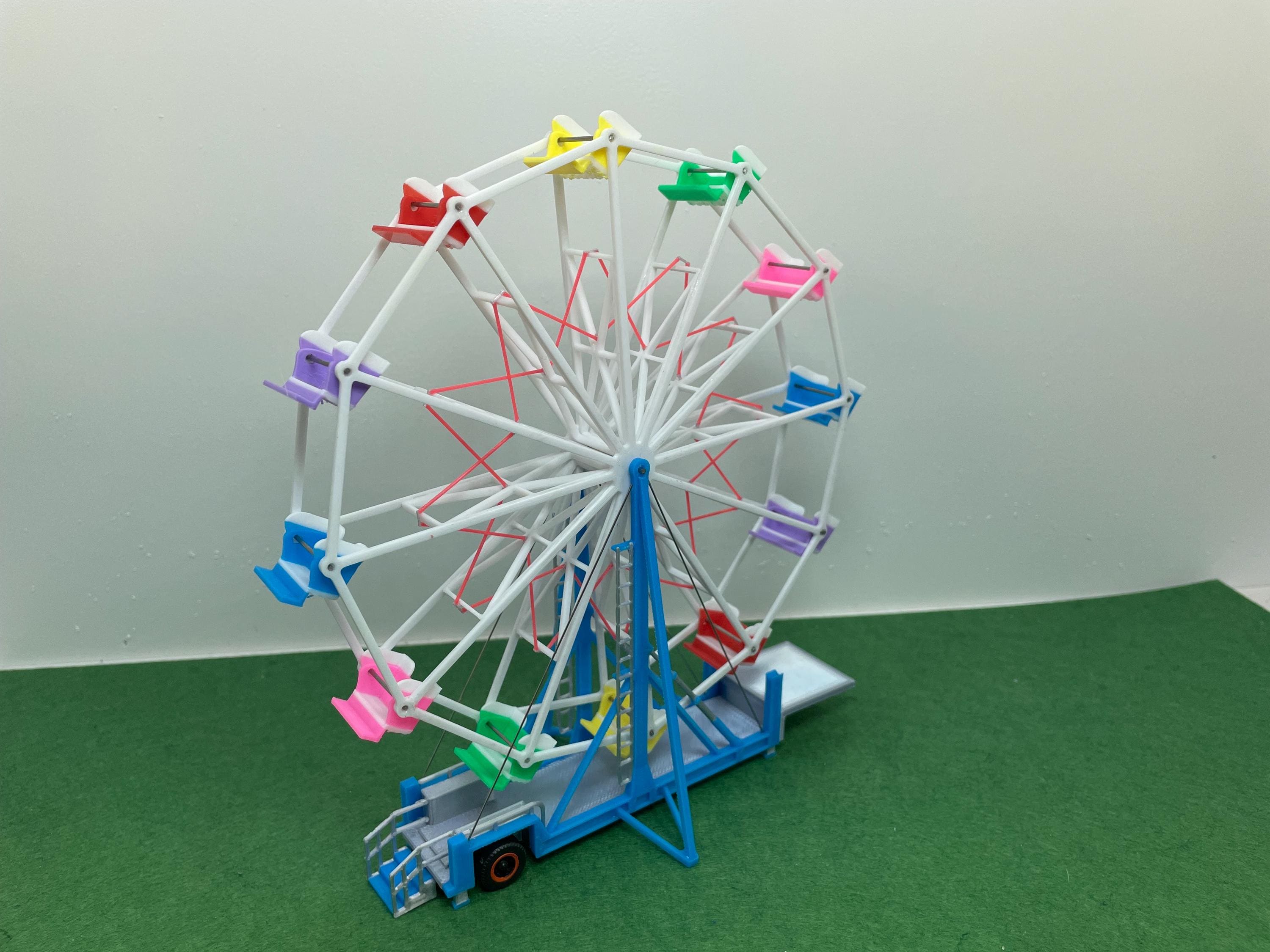 HO Scale 1/87 Eli 12 Seat Ferris Wheel for Model Train Layouts and Dioramas