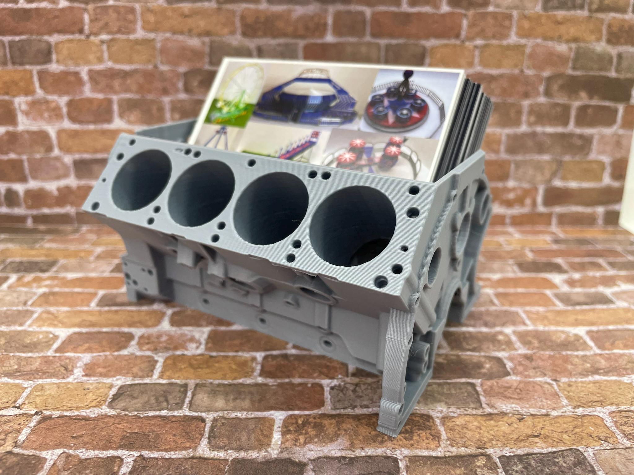 Engine Block Business Card Holder