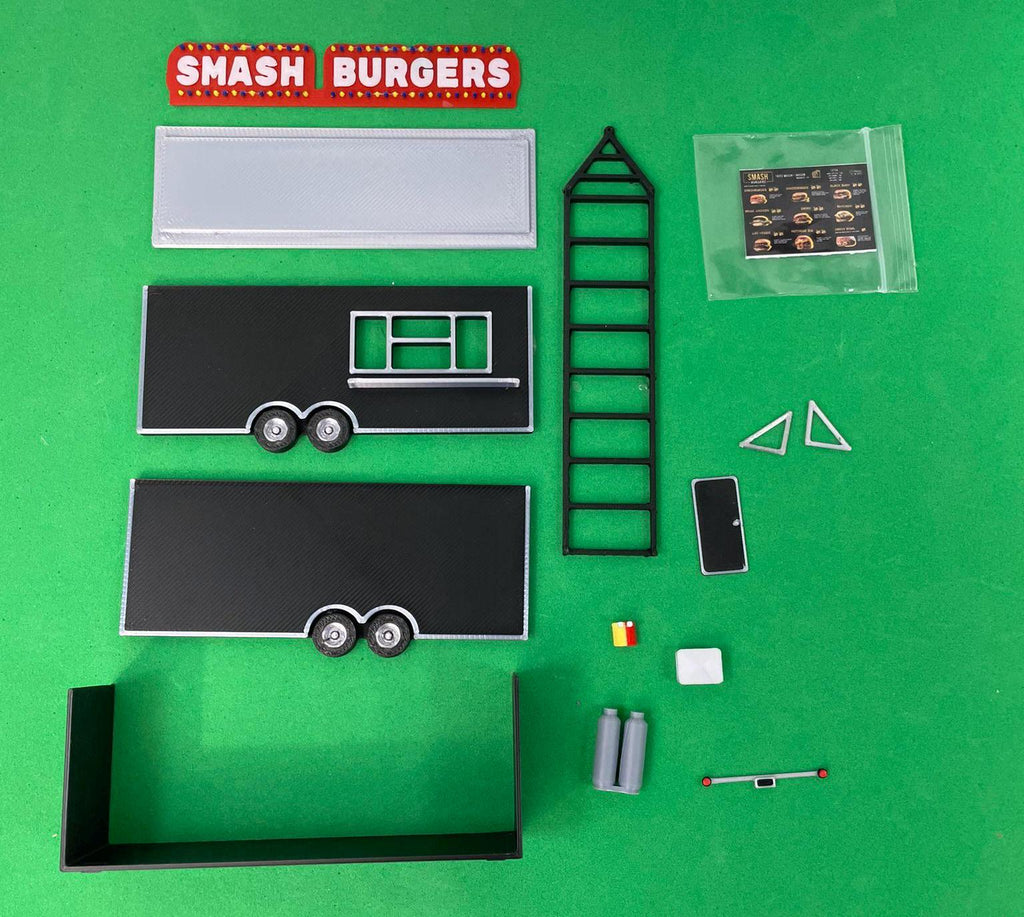 HO Scale Food Trailer for Model Train Layouts and Dioramas Smash Burger