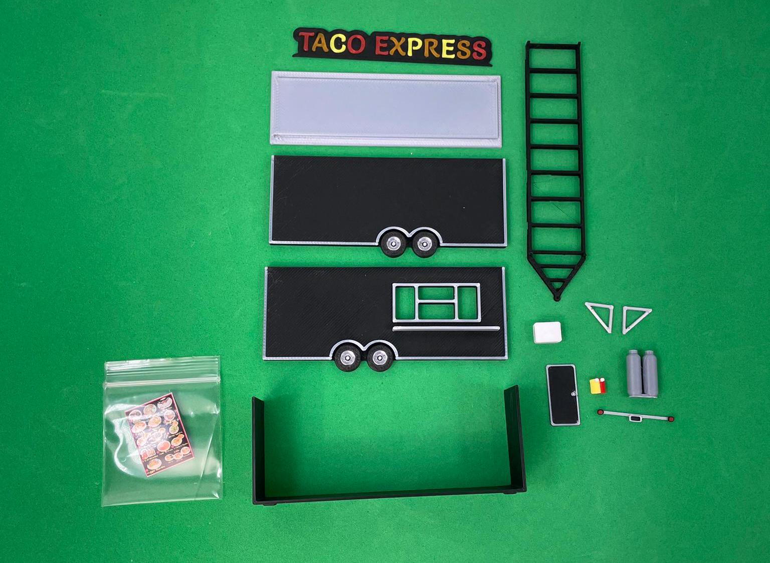 1/64 Food Trailer for Model Layouts and Dioramas Taco Express