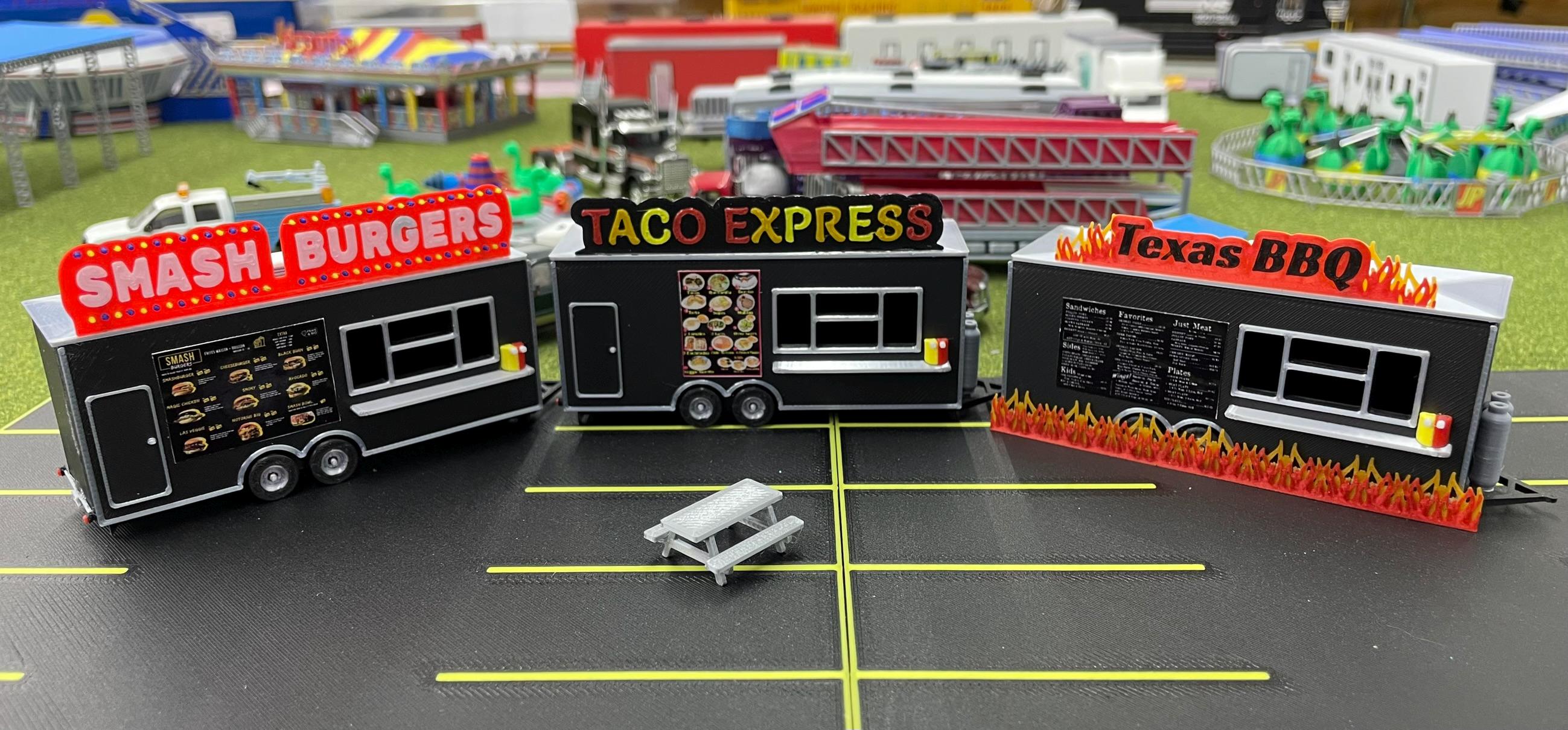 HO Scale Food Trailer for Model Train Layouts and Dioramas Smash Burger