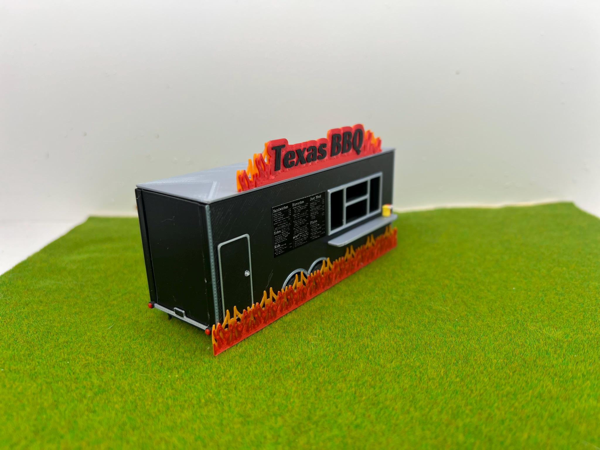 1/64 Food Trailer for Model Layouts and Dioramas Texas BBQ