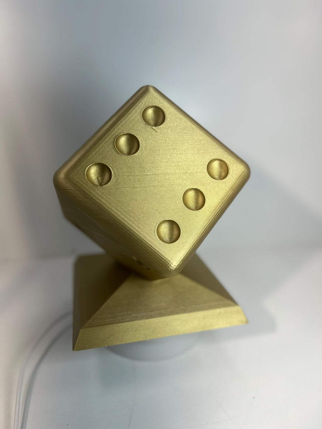 Dice Trophy Art Piece: Gold/Silver Man Cave Decor