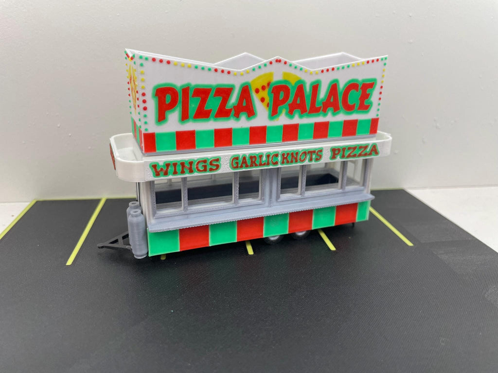 HO Scale Food Trailer for Model Train Layouts and Dioramas Pizza Palace Trailer