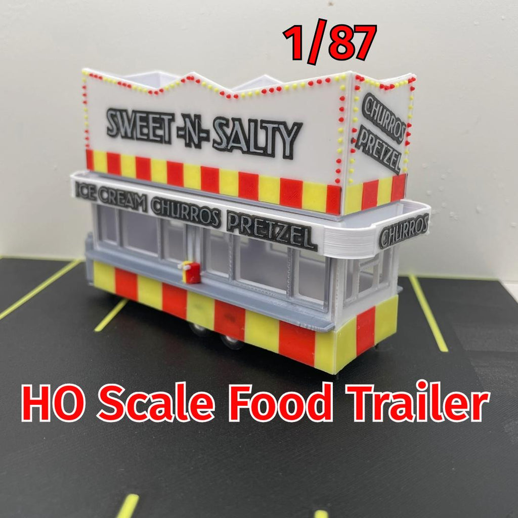 HO Scale Food Trailer for Model Train Layouts and Dioramas Sweet N Salty Trailer