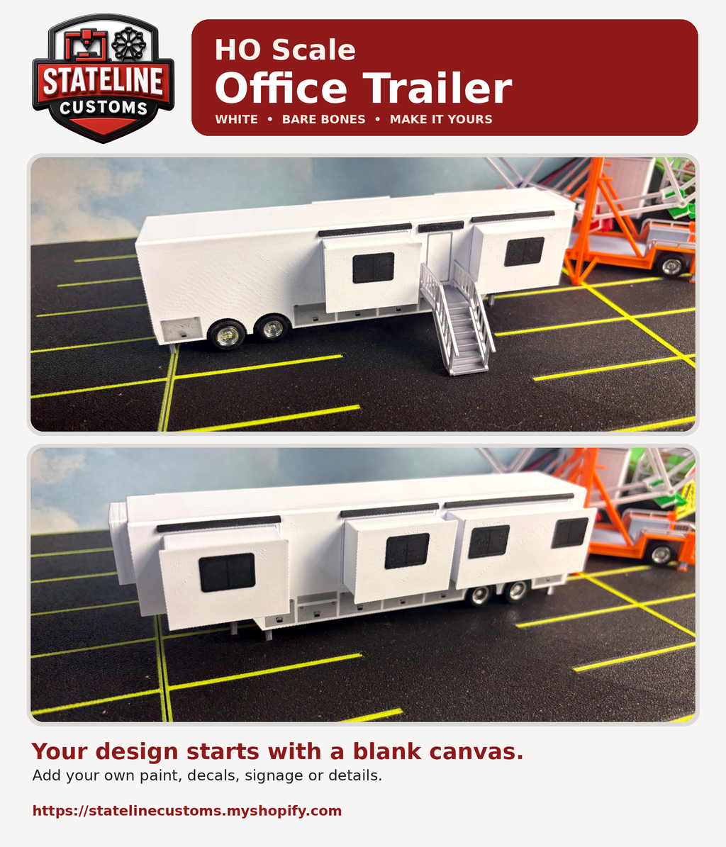 HO Scale Office Trailer (white)