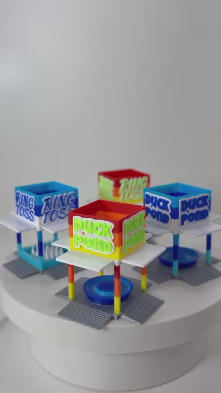 HO Scale Duck Pond/Ring Toss Game Booth (blue or orange) 1/87